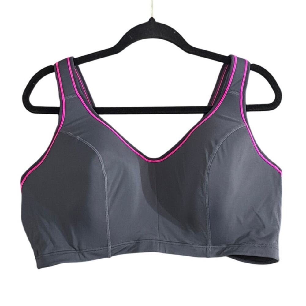 Sport by Cacique Women's Plus Size Gray & Pink Sports Bra Size 46D